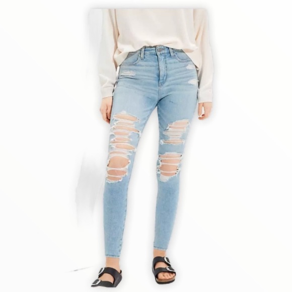 AE Super Stretch Extreme Ripped Jeggings - Picture 1 of 7